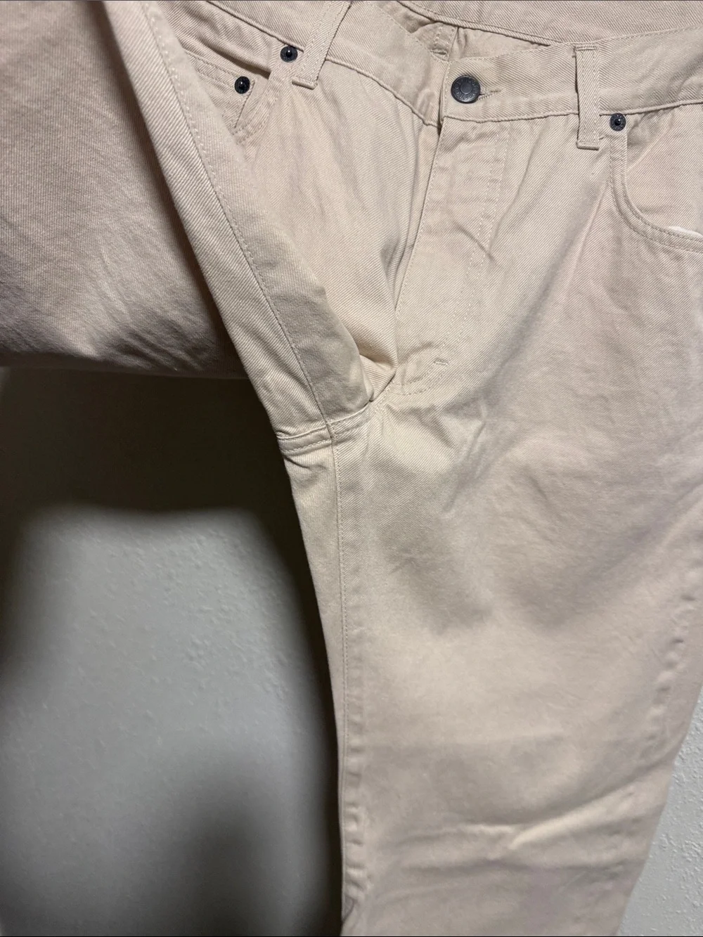 Gucci Mens‎ Beige Denim Jeans Straight Leg Italian Luxury Trousers Size 34